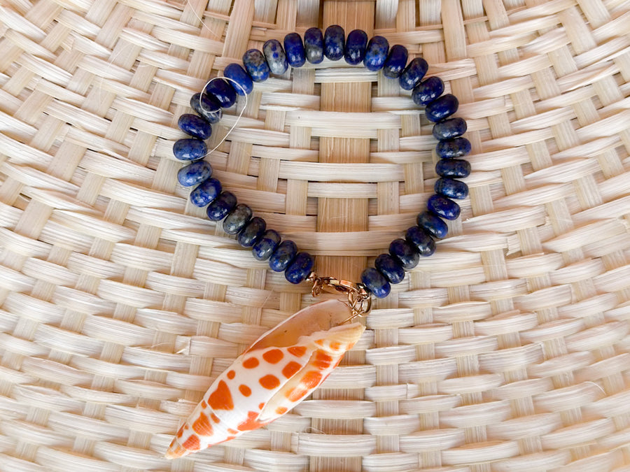 Palm Beach Regency's Lapis Gemstone and Shell Bag Charm