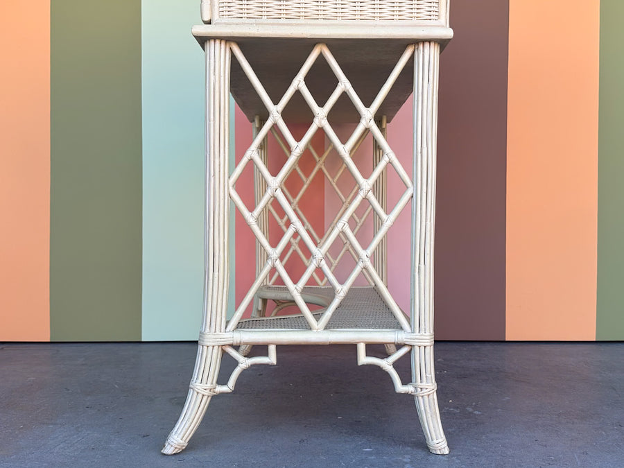 Wicker and Rattan Secretary Desk