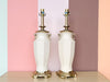 Pair of Cream and Gold Lamps