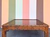 Walnut and Burl Wood Faux Bamboo Coffee Table