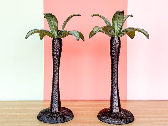 Pair of Palm Tree Candlesticks