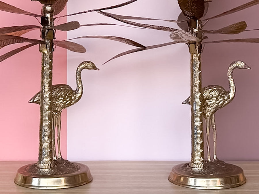Pair of Regency Style Ostrich Egg Candle Holders