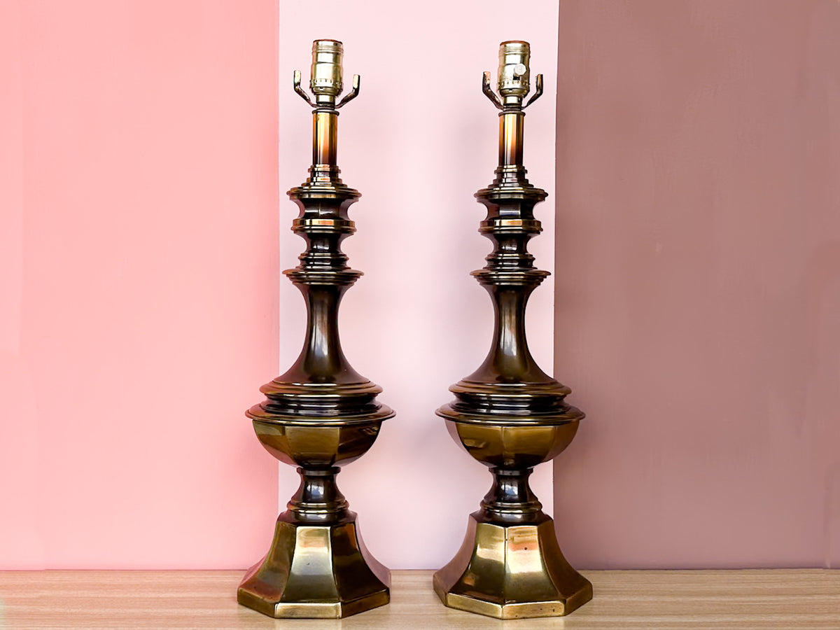 Pair of Brass Urn Lamps