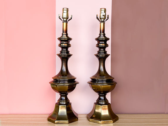 Pair of Brass Urn Lamps