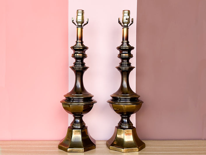 Pair of Brass Urn Lamps