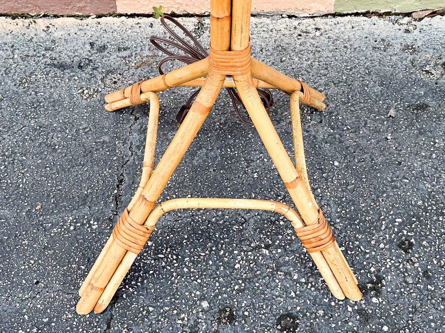 Old Florida Rattan Floor Lamp