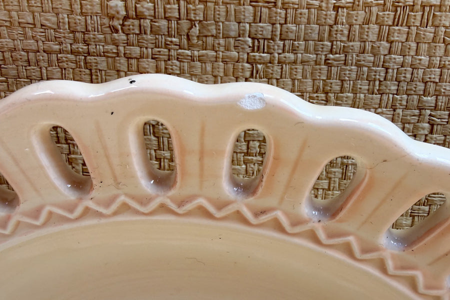 Set of Sixteen Peachy Pierced Salad Plates