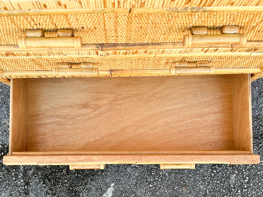 Island Style Rattan Wrapped Cabinet
