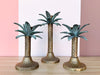 Trio of Brass Palm Tree Candlesticks