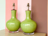 Pair of Key Lime Crackle Lamps