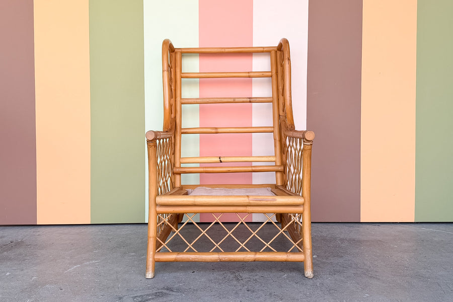 Rattan Wingback Chair