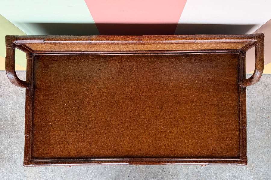 Tortoiseshell Rattan Writing Desk