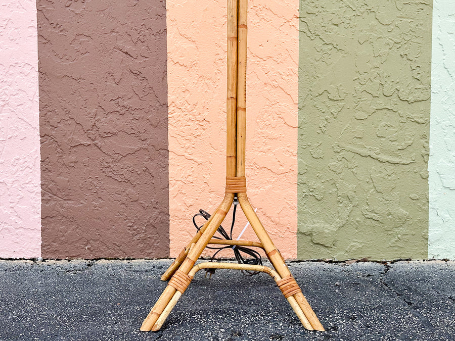 Old Florida Rattan Floor Lamp