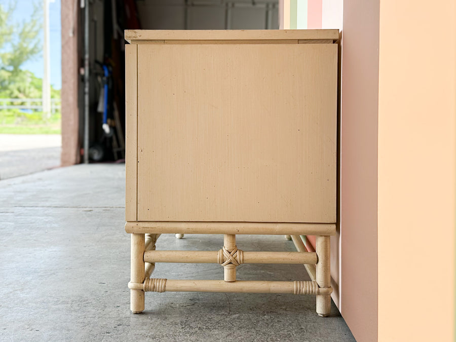 Oversized Ficks Reed Faux Bamboo and Rattan Nightstand