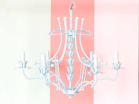 Newly Painted Faux Bamboo Tole Chandelier