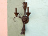 Pair of Metal Palm Leaf Wall Sconces