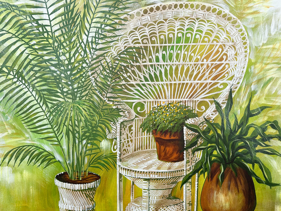 So 70s Peacock Chair Original Art