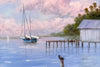 Pink Skies Sailboat Original Art