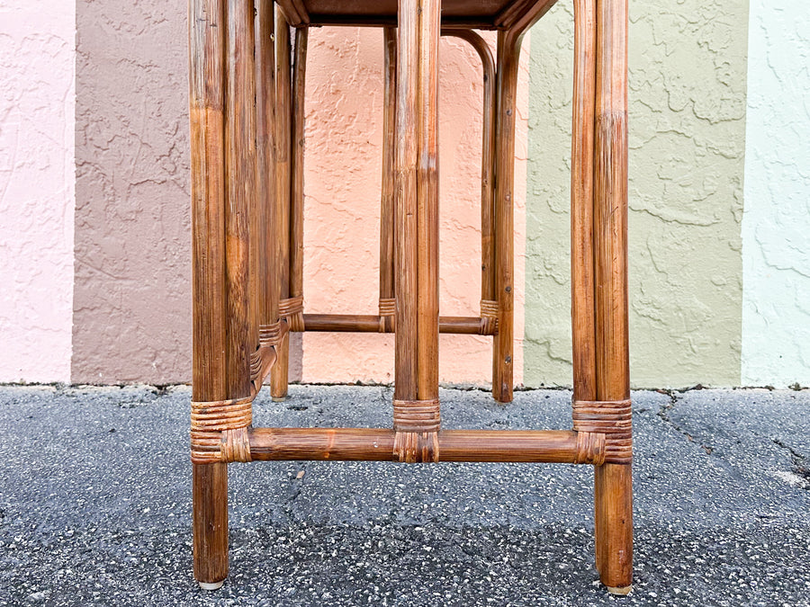 Mirrored Rattan Vanity