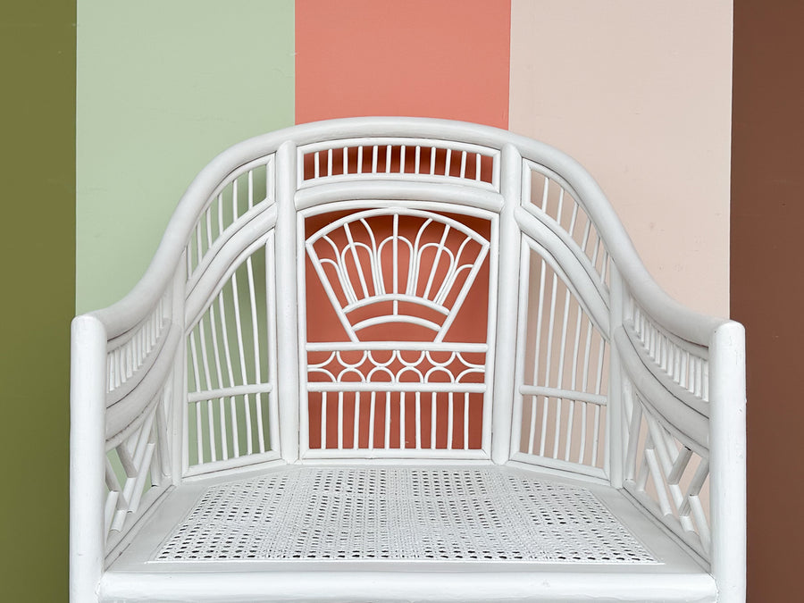 White Brighton Style Rattan Chair