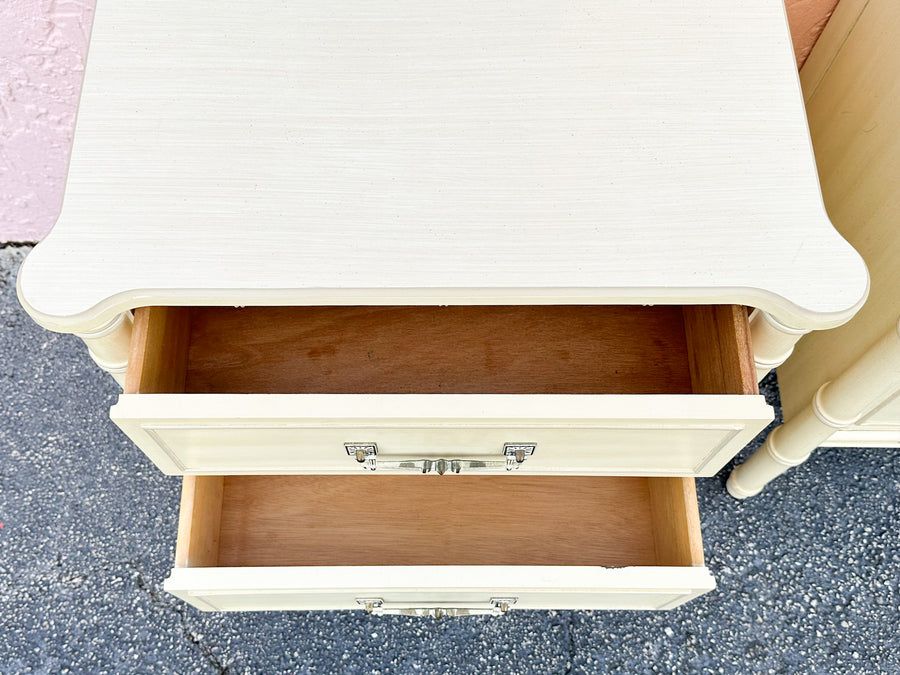 Pair of Henry Link Faux Bamboo Nightstands