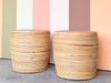 Pair of Natural Pencil Reed Rattan Side Tables