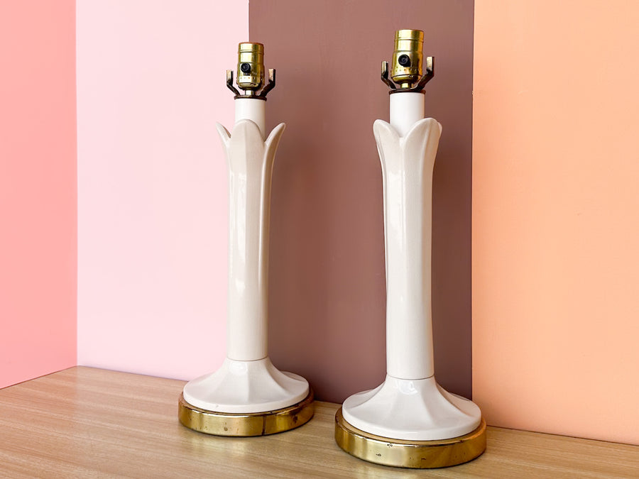 Pair of Roche Style Tulip Lamps