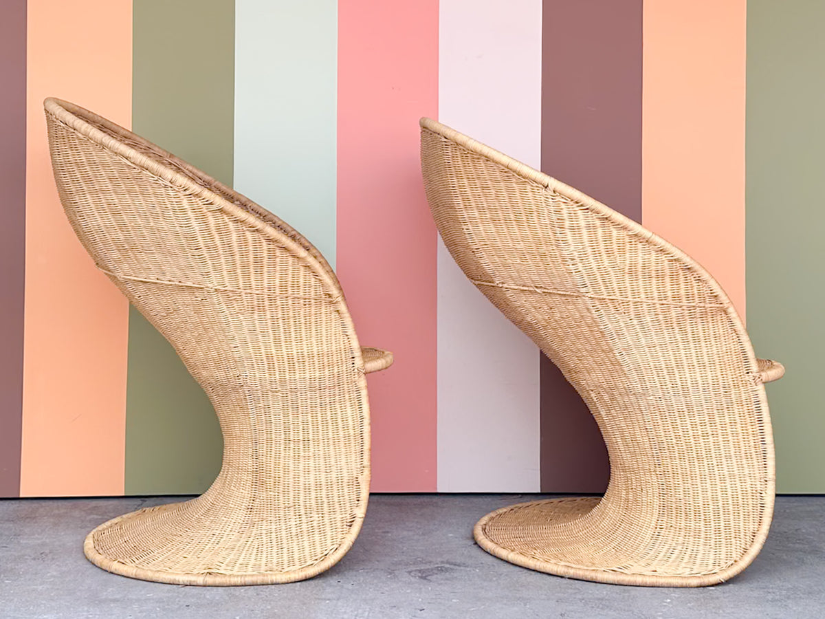 Pair of Wicker Chic Rocking Chairs