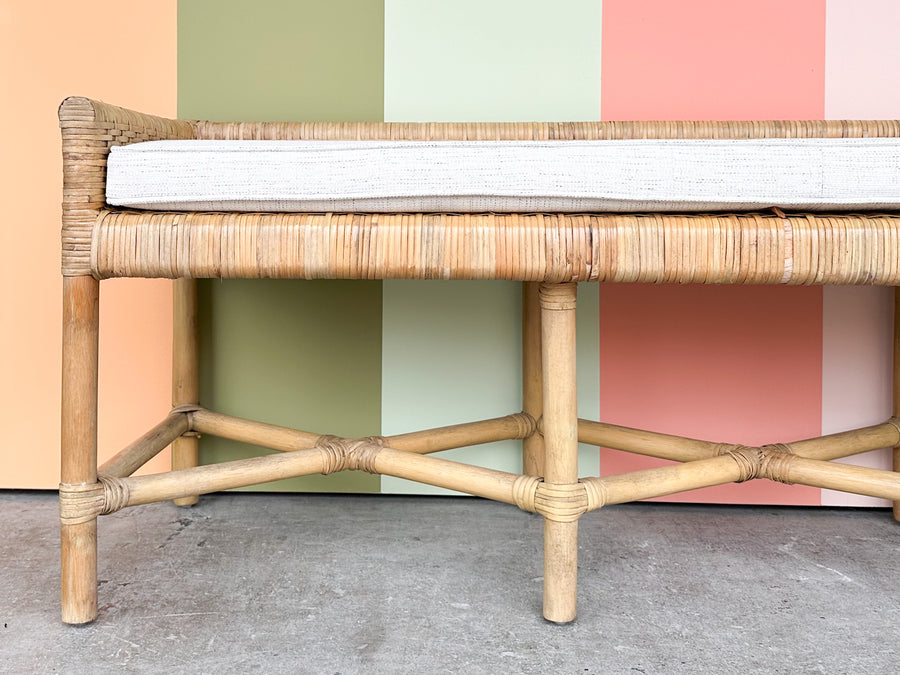 Coastal Rattan Bench