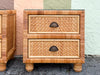 Pair of Rattan Wrapped Nightstands