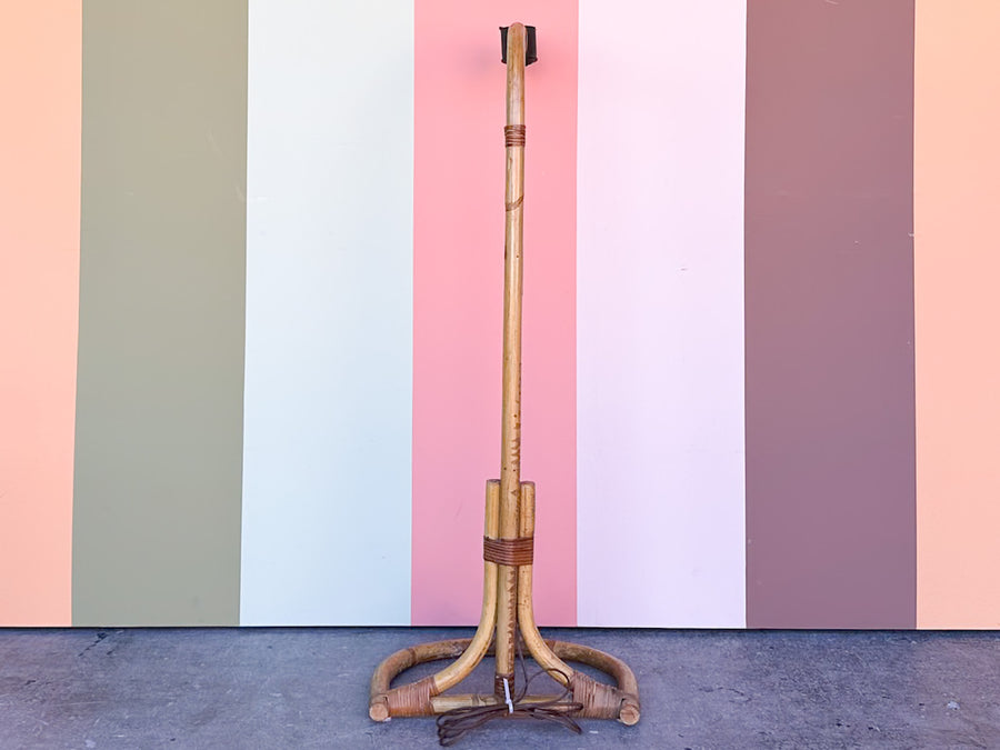 Old Florida Rattan Floor Lamp