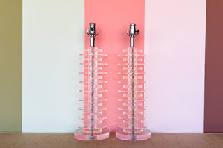 Pair of MCM Lucite Lamps