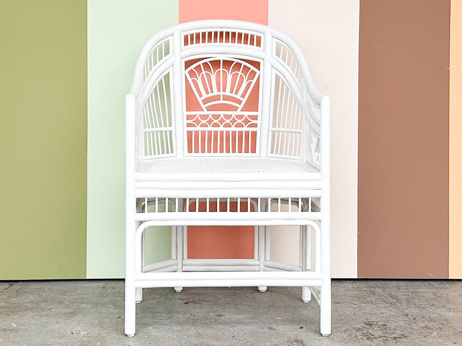 White Brighton Style Rattan Chair