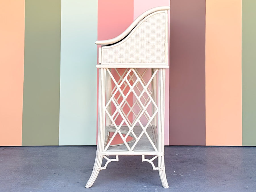 Wicker and Rattan Secretary Desk