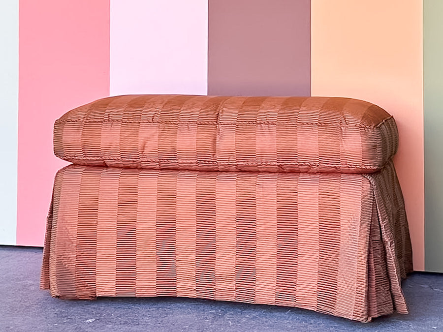 Pretty Bronze Upholstered Ottoman