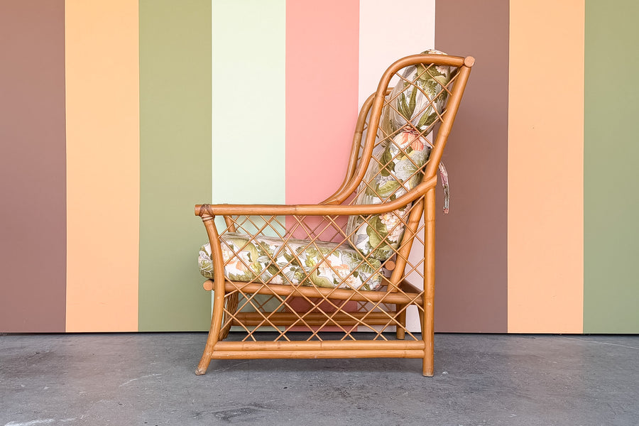 Rattan Wingback Chair