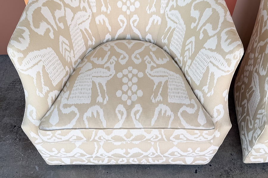 Pair of Newly Upholstered Swivel Chairs