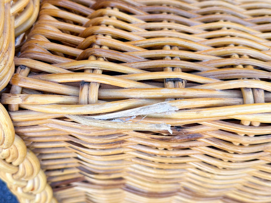 Pair of Braided Rattan Lounge Chairs