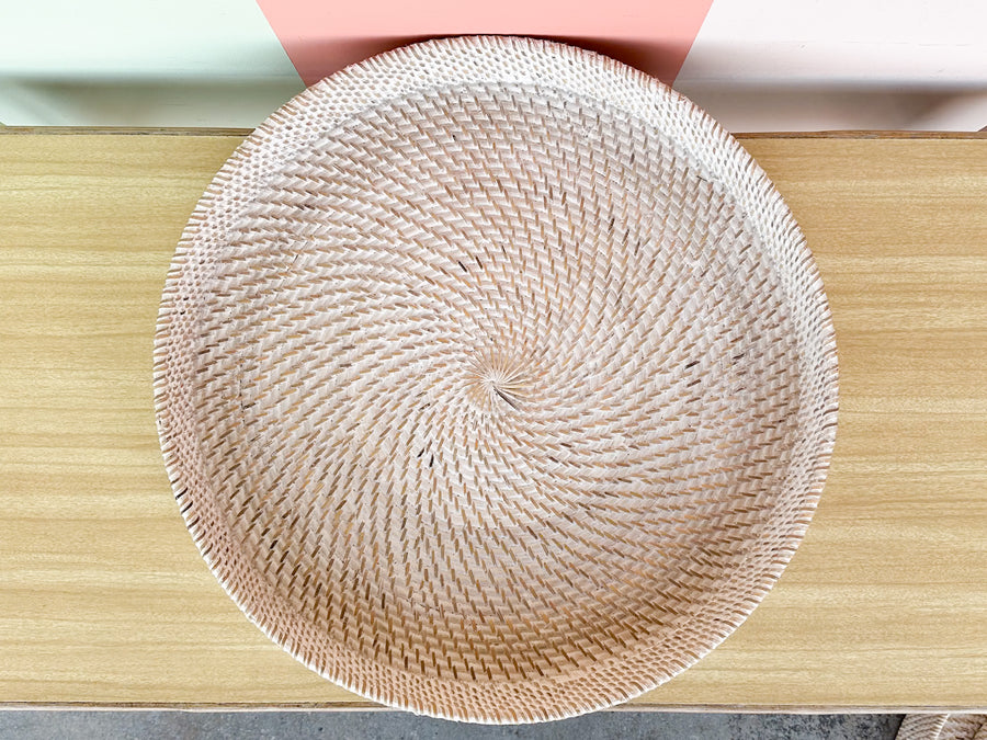 Trio of Round Rattan Trays