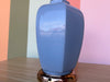 Pair of Steel Blue Glass Lamps