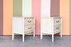 Pair of Henry Link Faux Bamboo Nightstands