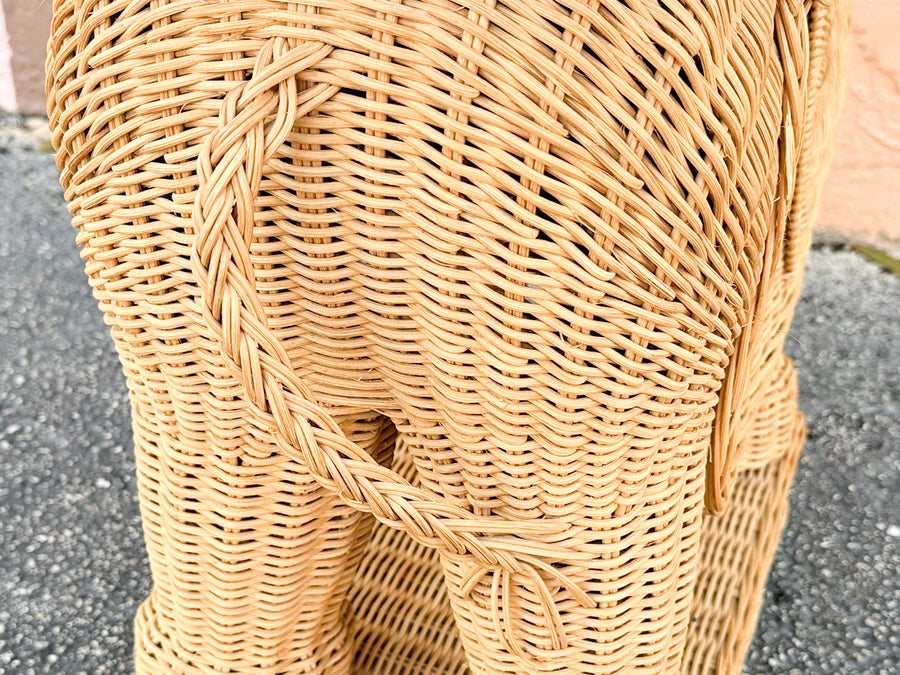 Natural Wicker Elephant Garden Seat