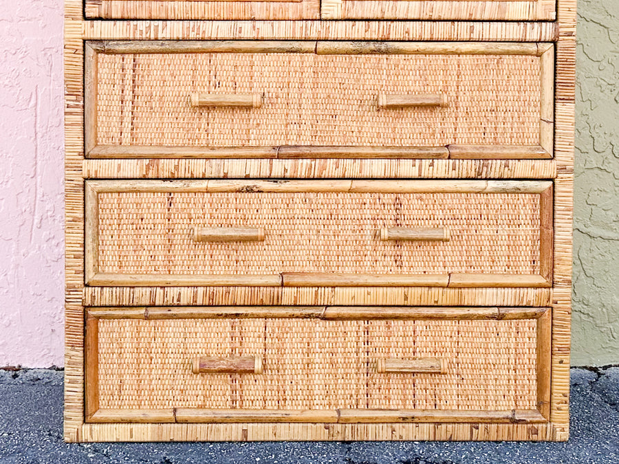 Island Style Rattan Wrapped Cabinet