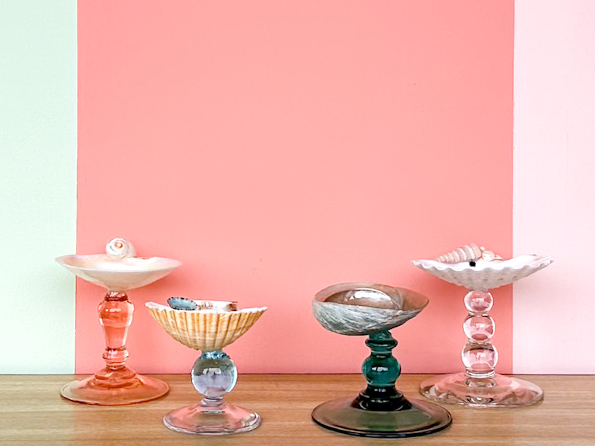 Set of Four Colorful Shell Coupes