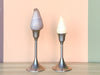 Set of Seven Pewter Shell Candlesticks