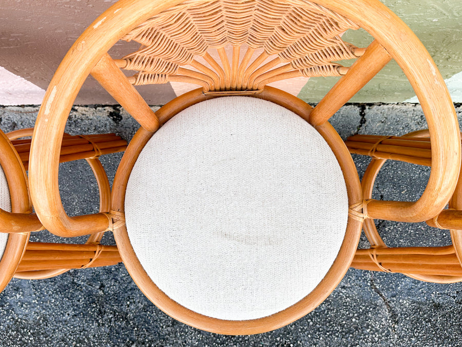 Set of Three Rattan Bar Stools