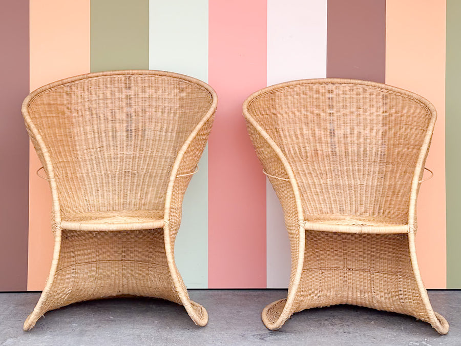 Pair of Wicker Chic Rocking Chairs
