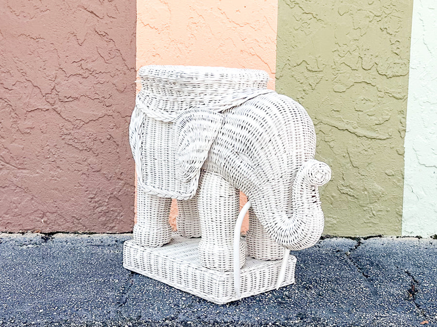 Wicker Elephant Garden Seat