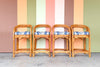 Set of Four Rattan Bar Stools