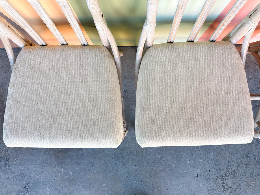 Set of Four McGuire Style Cathedral Dining Chairs